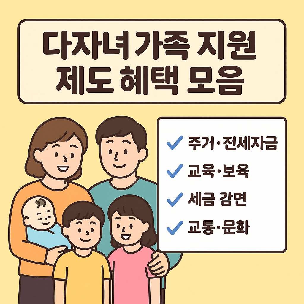다자녀 가족 지원제도 혜택 모음