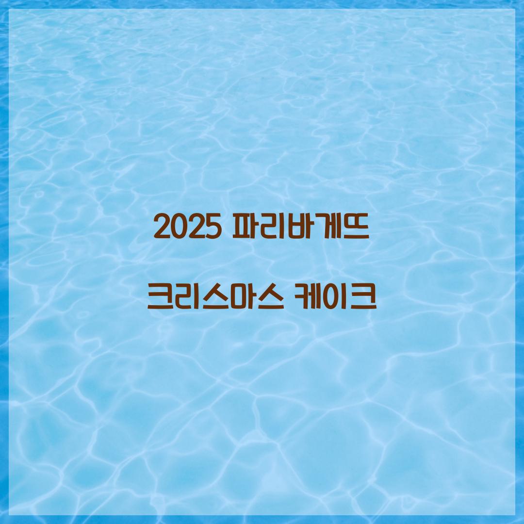 2025 파리바게뜨 크리스마스 케이크