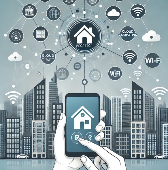 핸드폰에 맵이 여러개로 뻗어져있어 핸드폰 하나만으로도 이것저것 할 수 있다는 뜻을 전달하는 그림