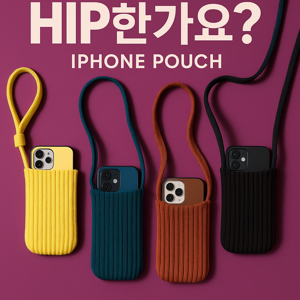 &ldquo;애플과 이세이 미야케 협업으로 출시된 아이폰 포켓 파우치의 디자인과 색상을 강조한 패션형 제품 이미지&rdquo;