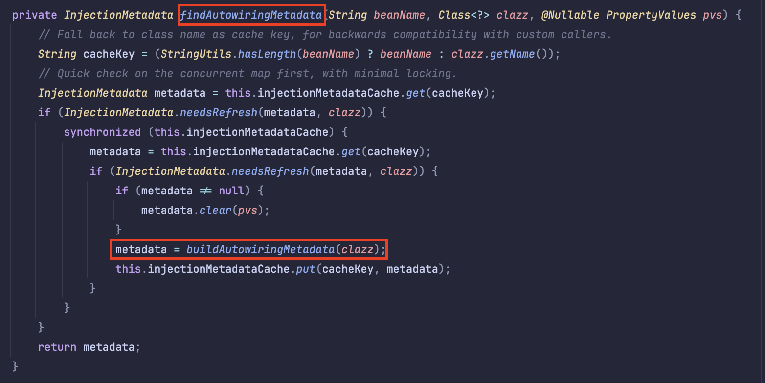 buildAutowiringMetadata메서드 내부의 buildAutowiringMetadata 메서드