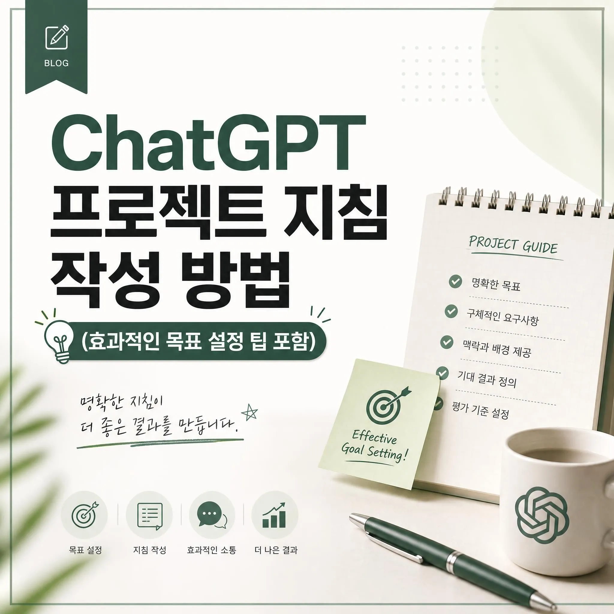 ChatGPT 프로젝트 지침 작성 방법 (효과적인 목표 설정 팁 포함)