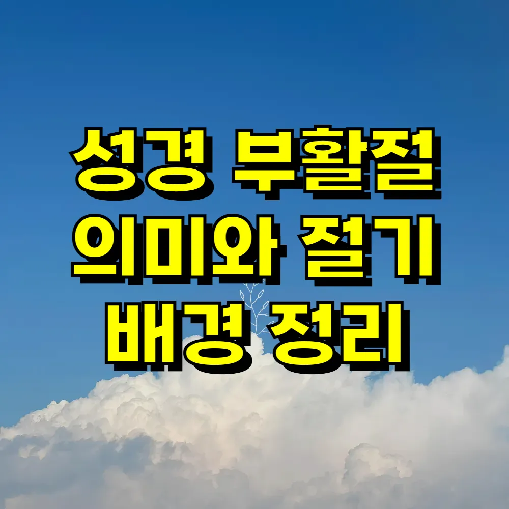 성경 부활절 의미와 절기 배경 정리