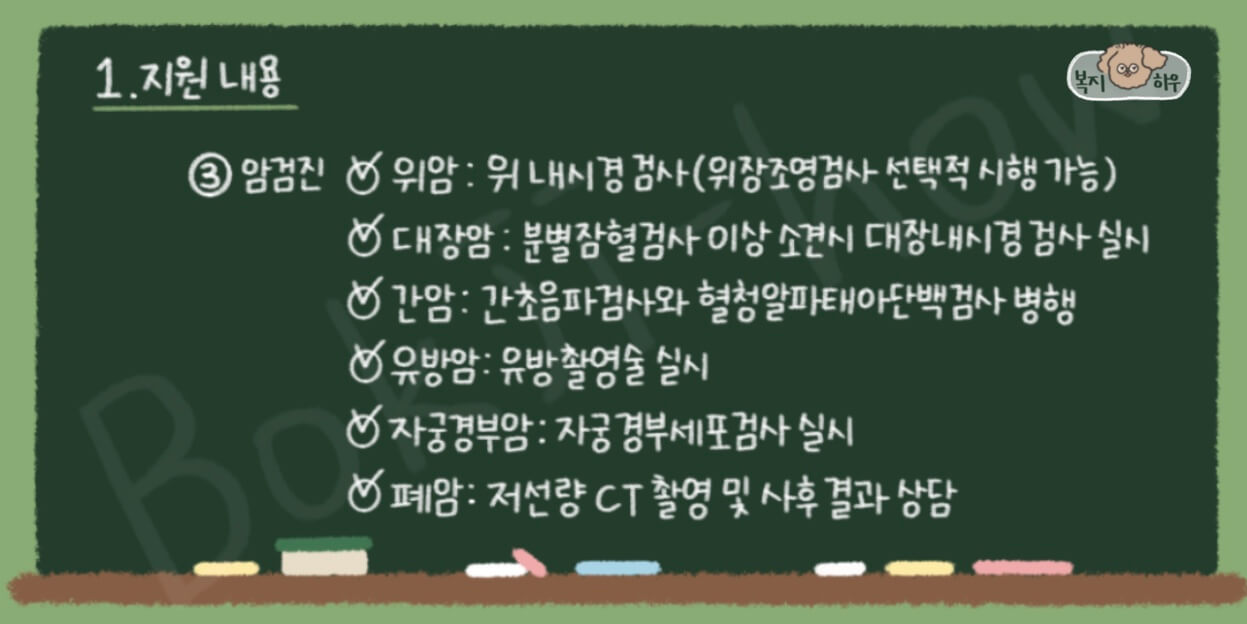 생애주기별 국가건강검진의 암 검진 검사 항목