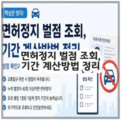 면허정지 벌점 조회, 기간 계산방법 정리
