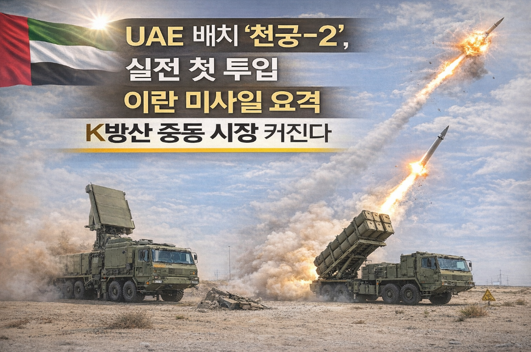 UAE 배치 천궁-2 이란 미사일 요격 성공, K방산 중동 진출 가속화