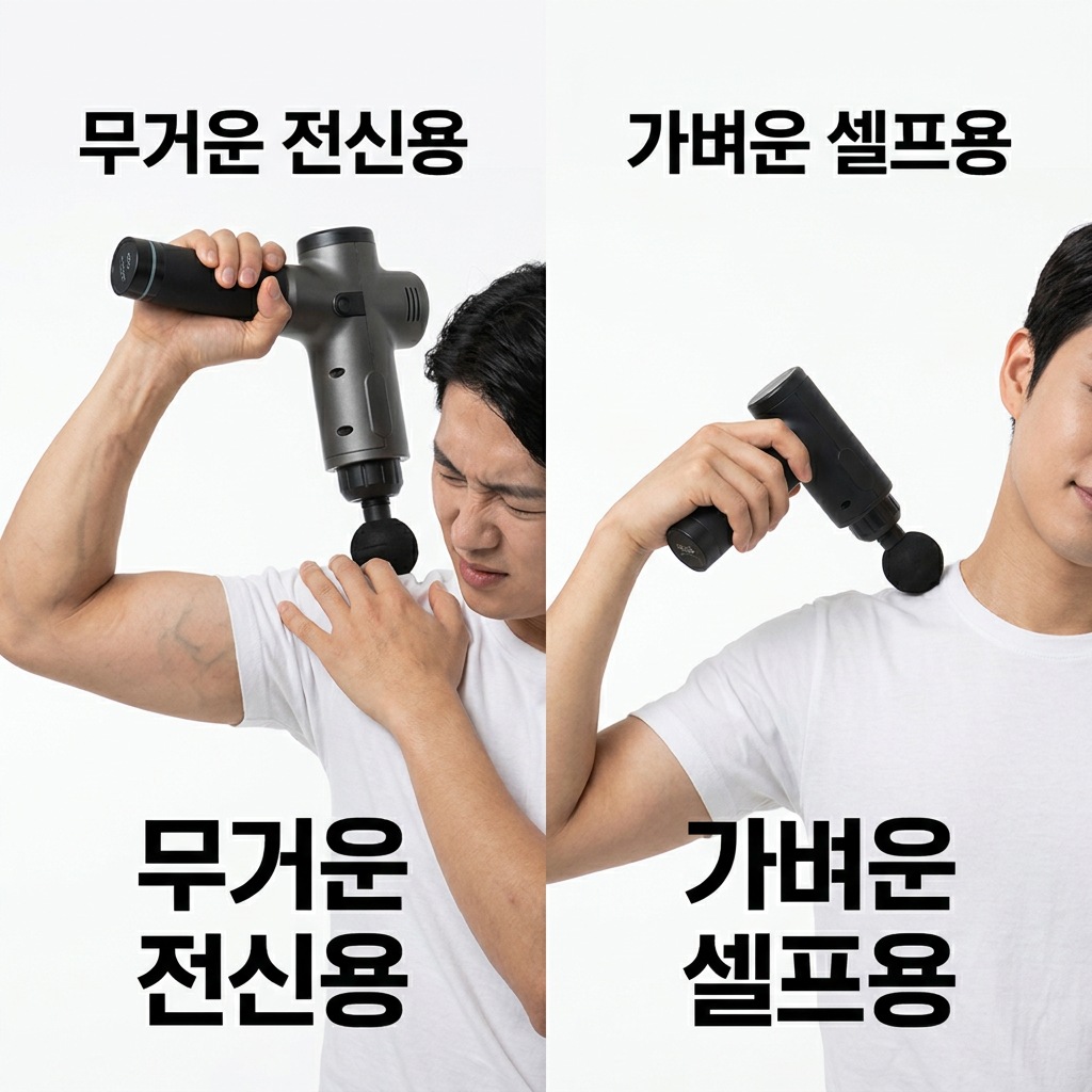 마사지건 고르는법 무게 비교 셀프마사지
