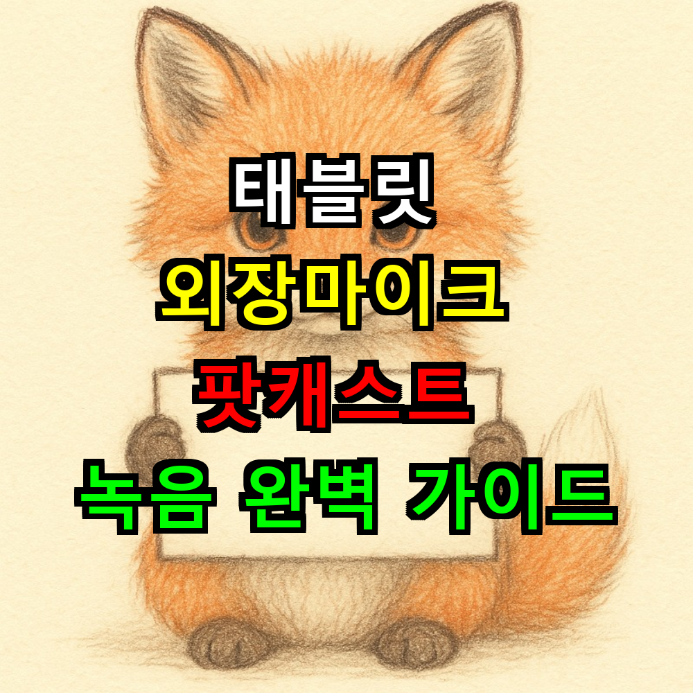 태블릿 외장마이크 연결해서 팟캐스트 녹음 완벽 가이드