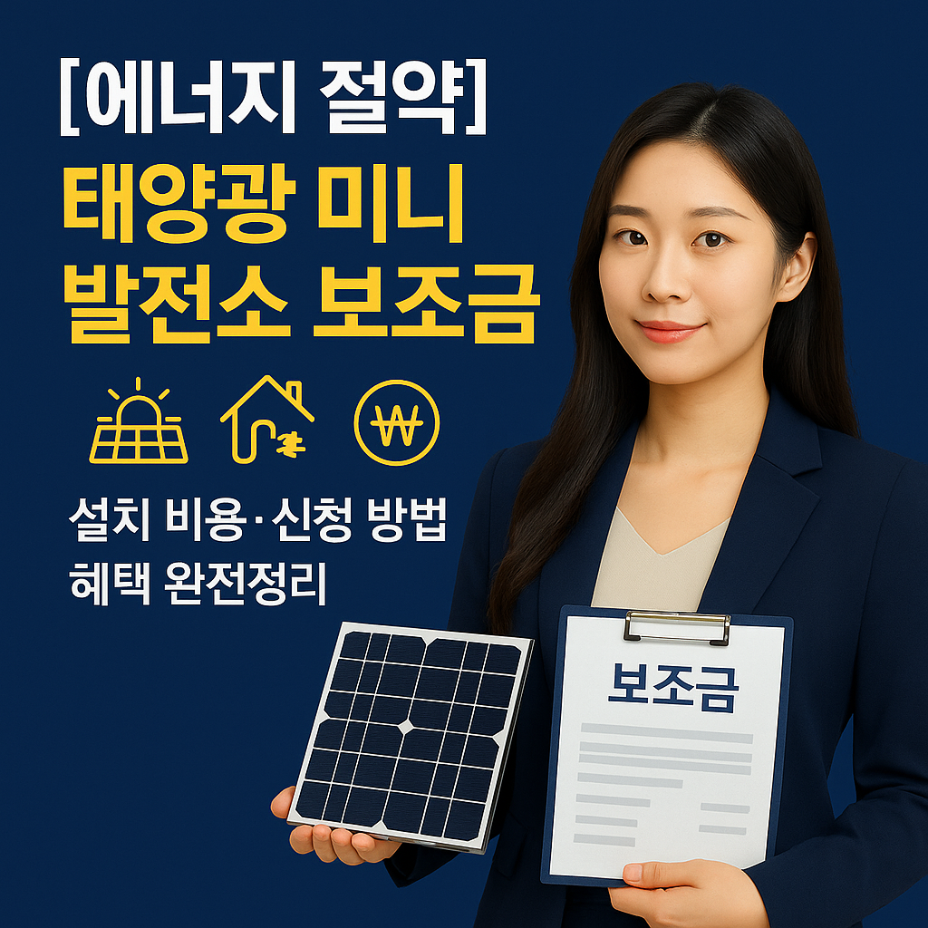 [에너지 절약] 태양광 미니발전소 보조금 ｜ 설치 비용&middot;신청 방법&middot;혜택 완전정리