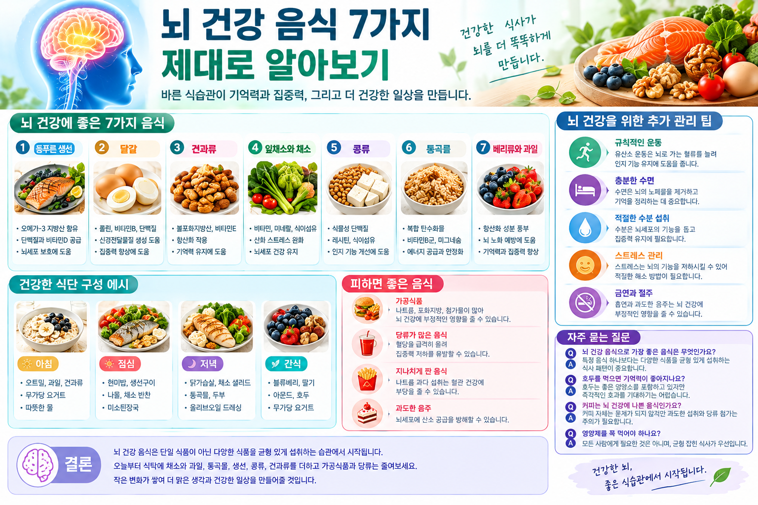 뇌 건강 음식 관련 자료