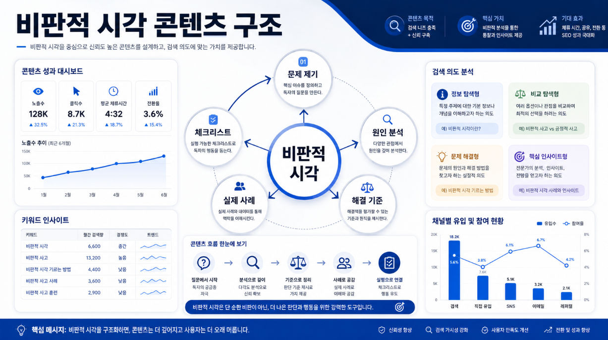 비판적 시각을 활용해 애드센스 승인용 콘텐츠 구조를 설계하는 전략 이미지