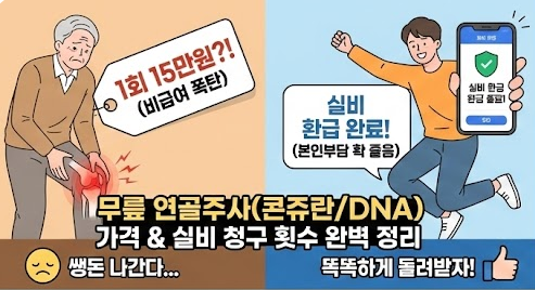 무릎 연골주사(콘쥬란/DNA) 가격 및 실비보험 청구