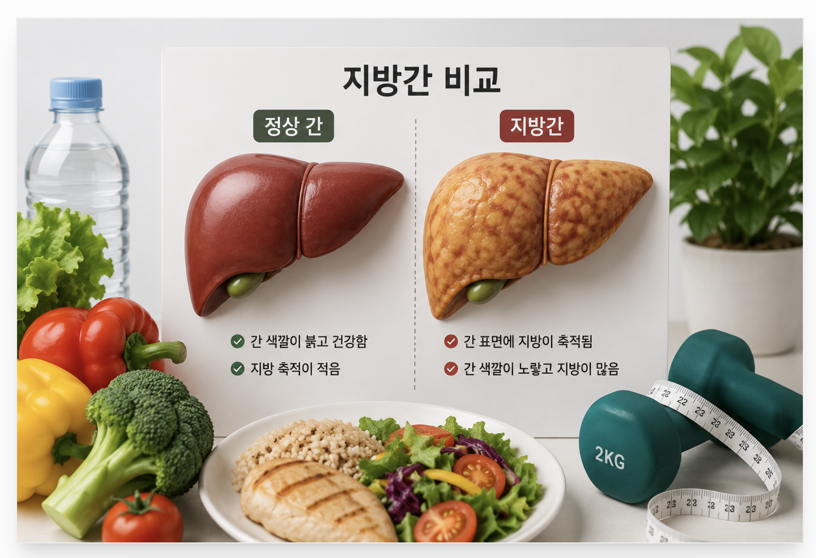 지방간 비교 사진