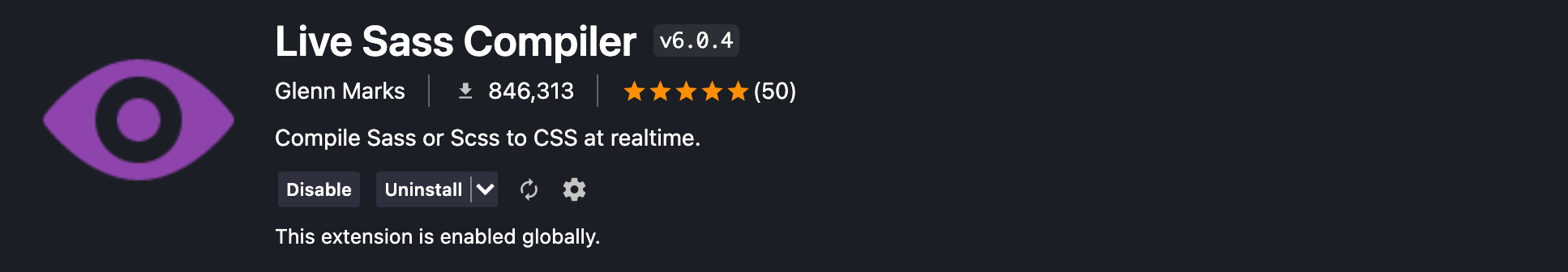 Live Sass Compiler, 클릭하시면 VSC 익스텐션 설치하기로 이동됩니다. :)