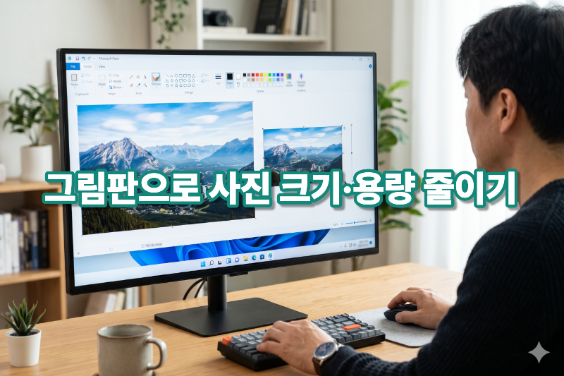 윈도우 11 그림판에서 사진 해상도와 용량을 줄이는 방법