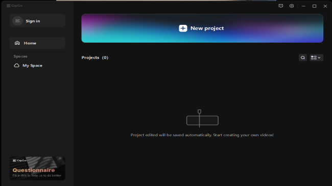 CapCut프로그램-실행