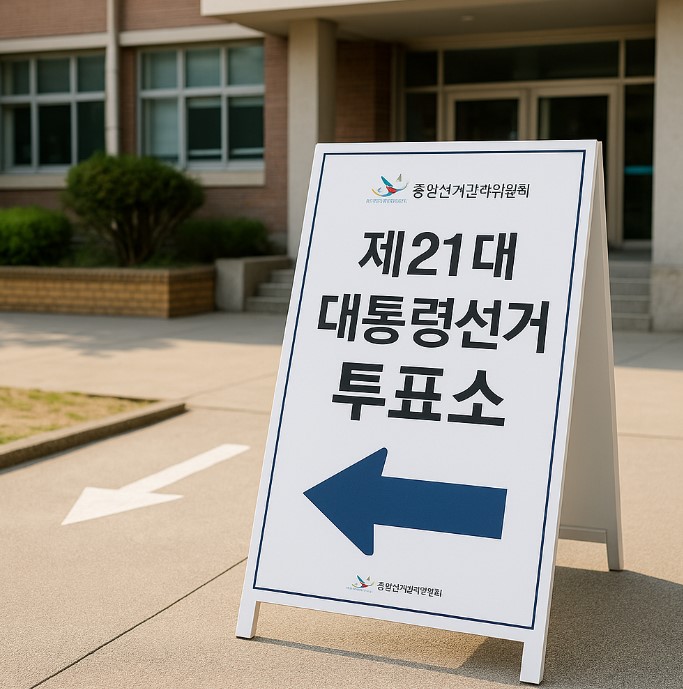 대통령선거 투표소 안내표지판