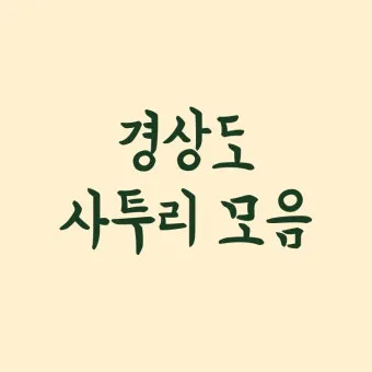 경상도 사투리 입문 부산 대구 말투 차이 비교_22