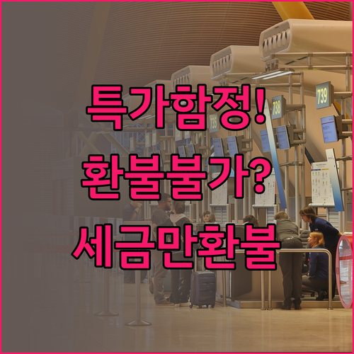 파라타항공 특가 항공권 취소, 세금 ..