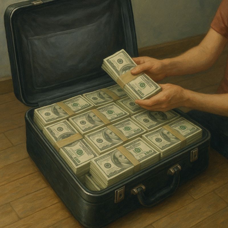 현금을 가방에 담는 꿈 – 재물에 대한 집착