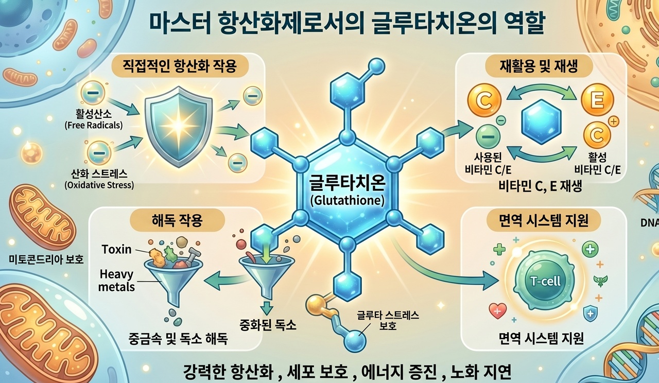 Function of Glutathione as a master antioxidant / 마스터 항산화제로서의 글루타치온 역할 설명