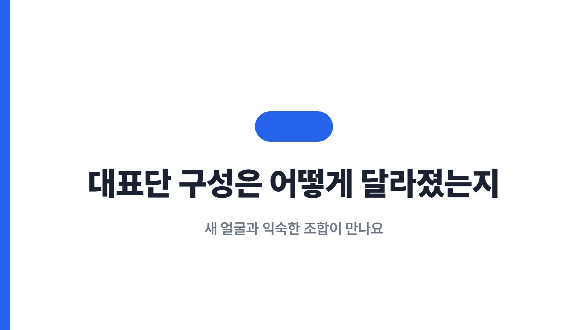 대표단 구성은 어떻게 달라졌는지 — 새 얼굴과 익숙한 조합이 만나요