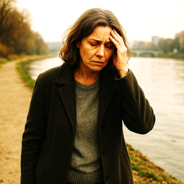 강가를 걸으며 고단한 삶의 무게를 느끼는 순간