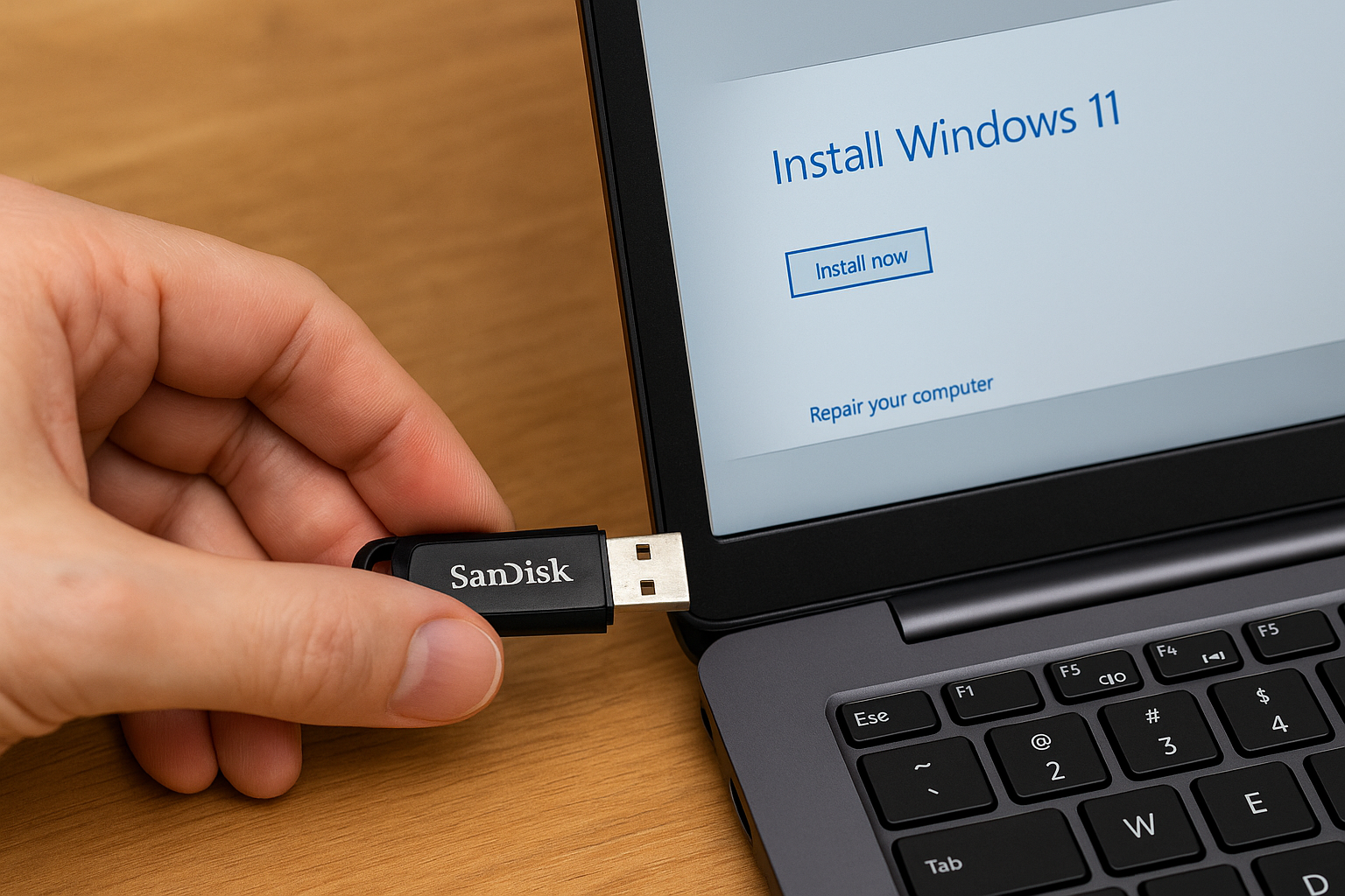 윈도우 11 설치 USB 생성 화면