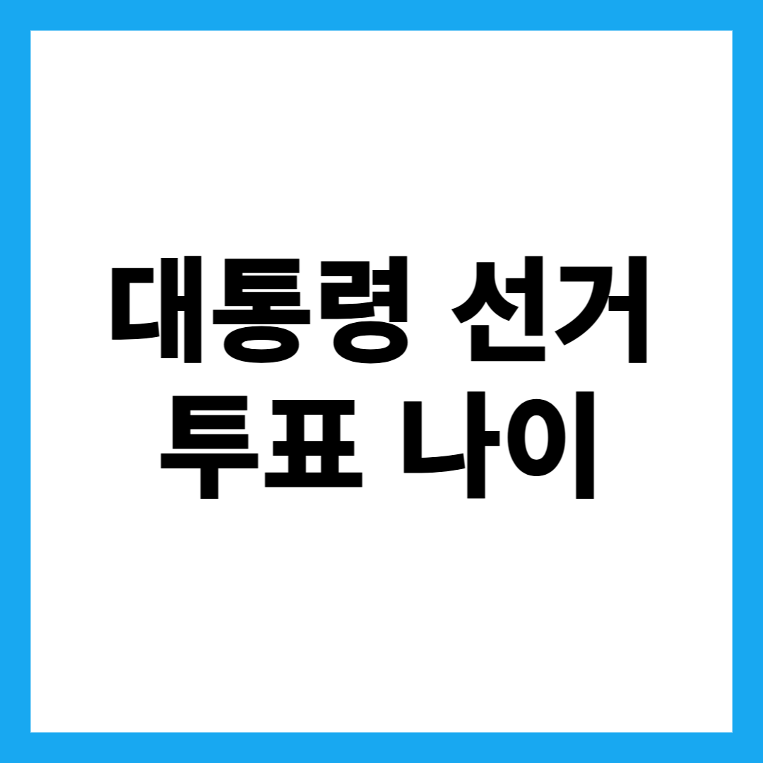 대통령 선거 투표 나이