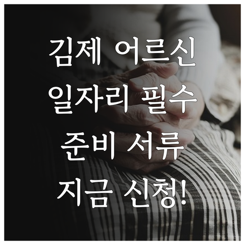 김제시 노인 일자리 지원 자격과 준비..