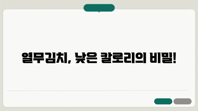 열무김치 칼로리