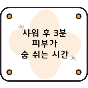 샤워 후 3분, 피부가 숨 쉬는 시간