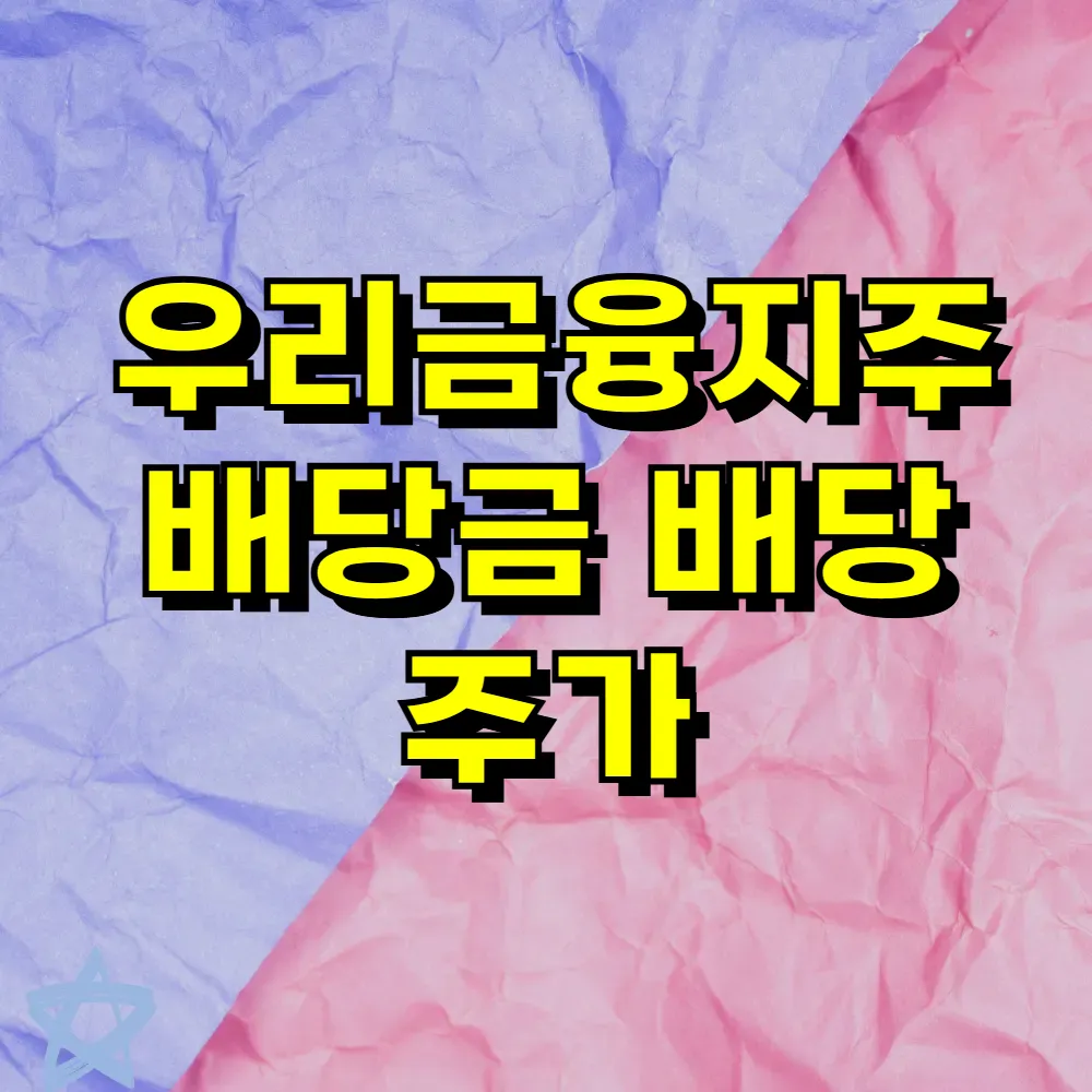 우리금융지주 배당금 배당 주가