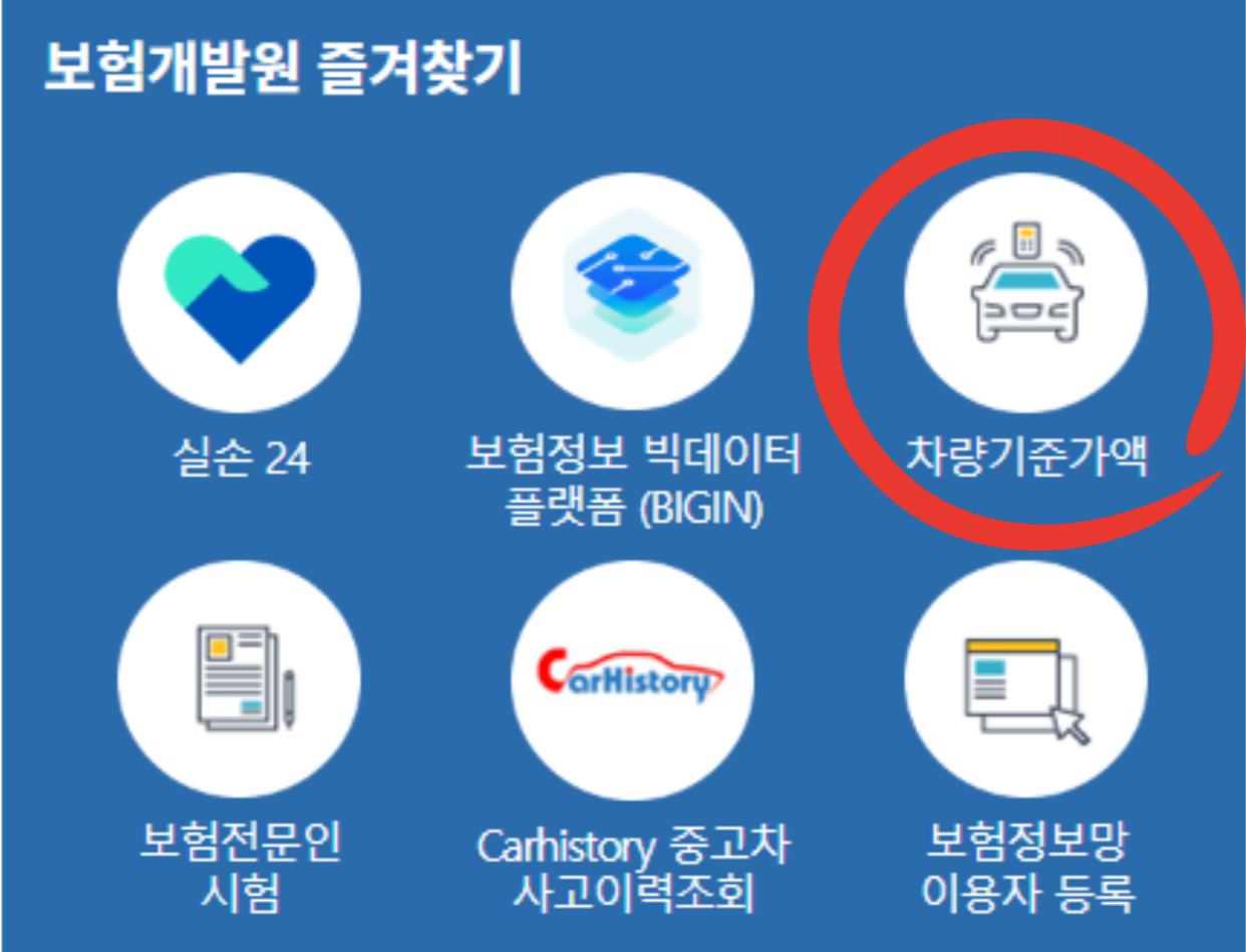 보험개발원 차량가액 조회