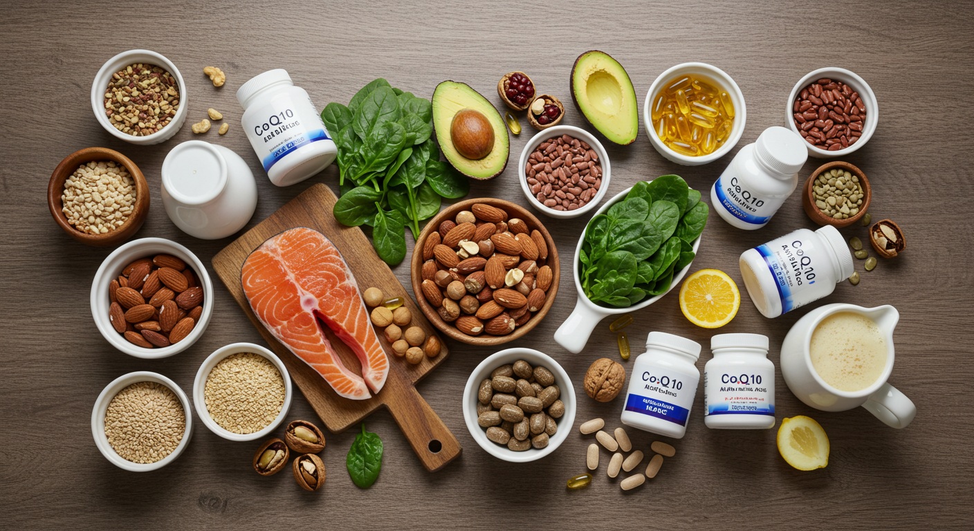 영양제와 건강한 혈관 식품 이미지