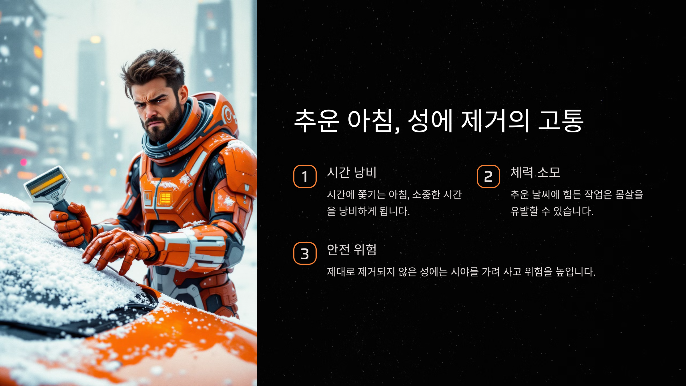 겨울철 성에 제거의 불편함