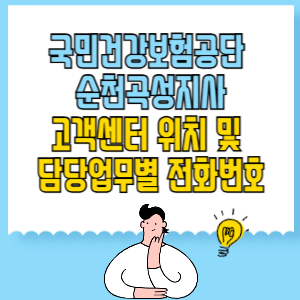 국민건강보험공단 순천곡성지사 고객센터 위치 및 담당업무별 전화번호