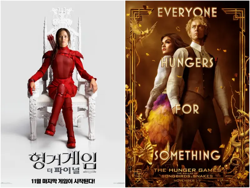 헝거게임: 더 파이널의 캣니스 에버딘과 헝거게임: 노래하는 새와 뱀의 발라드의 주인공