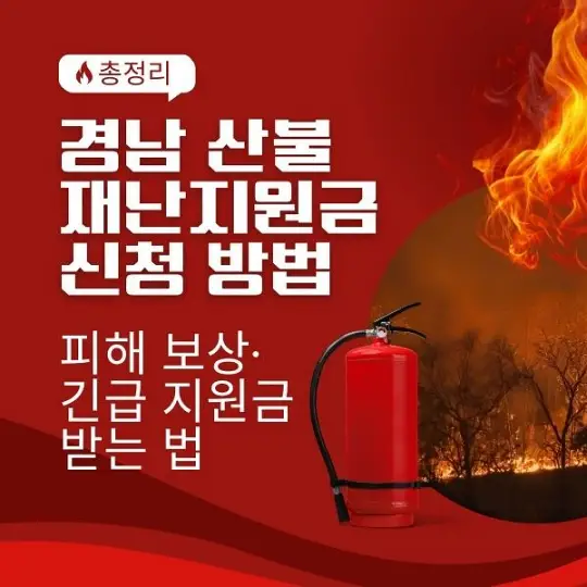 경남 산불&nbsp;재난지원금 신청방법