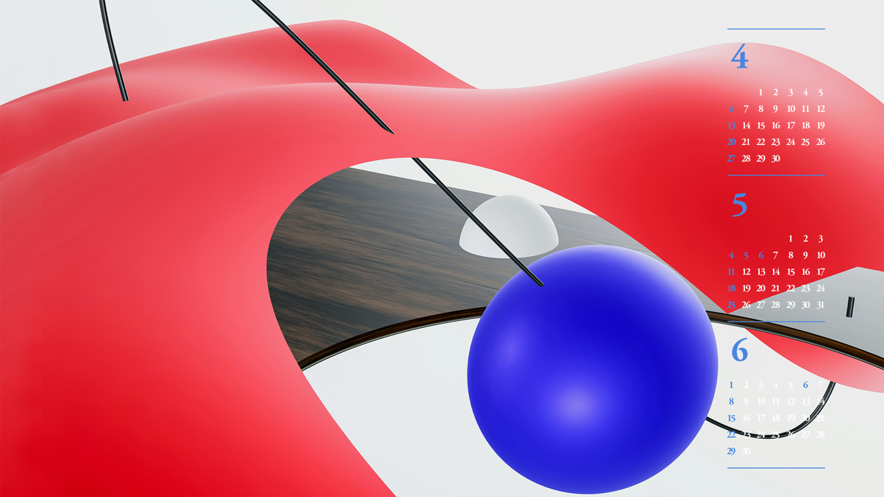 11 파란색 구 흰색배경 B - 2025년5월 노트북배경화면