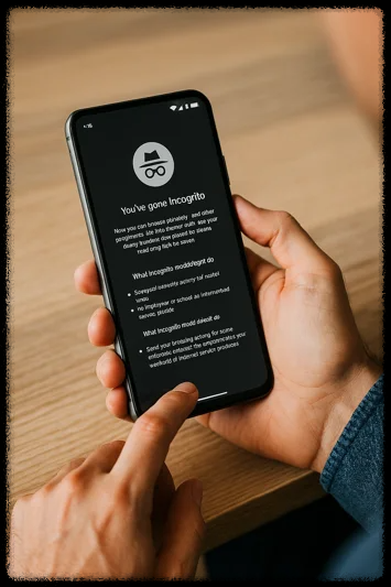 모바일에서 시크릿 모드 실행 장면
