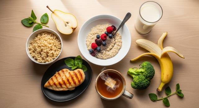 【IMG3 — 역류성 식도염에 좋은 음식 8가지 플랫레이 이미지】