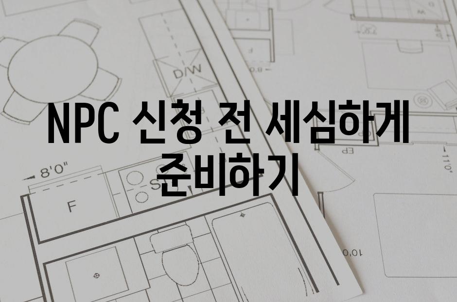 NPC 신청 전 세심하게 준비하기
