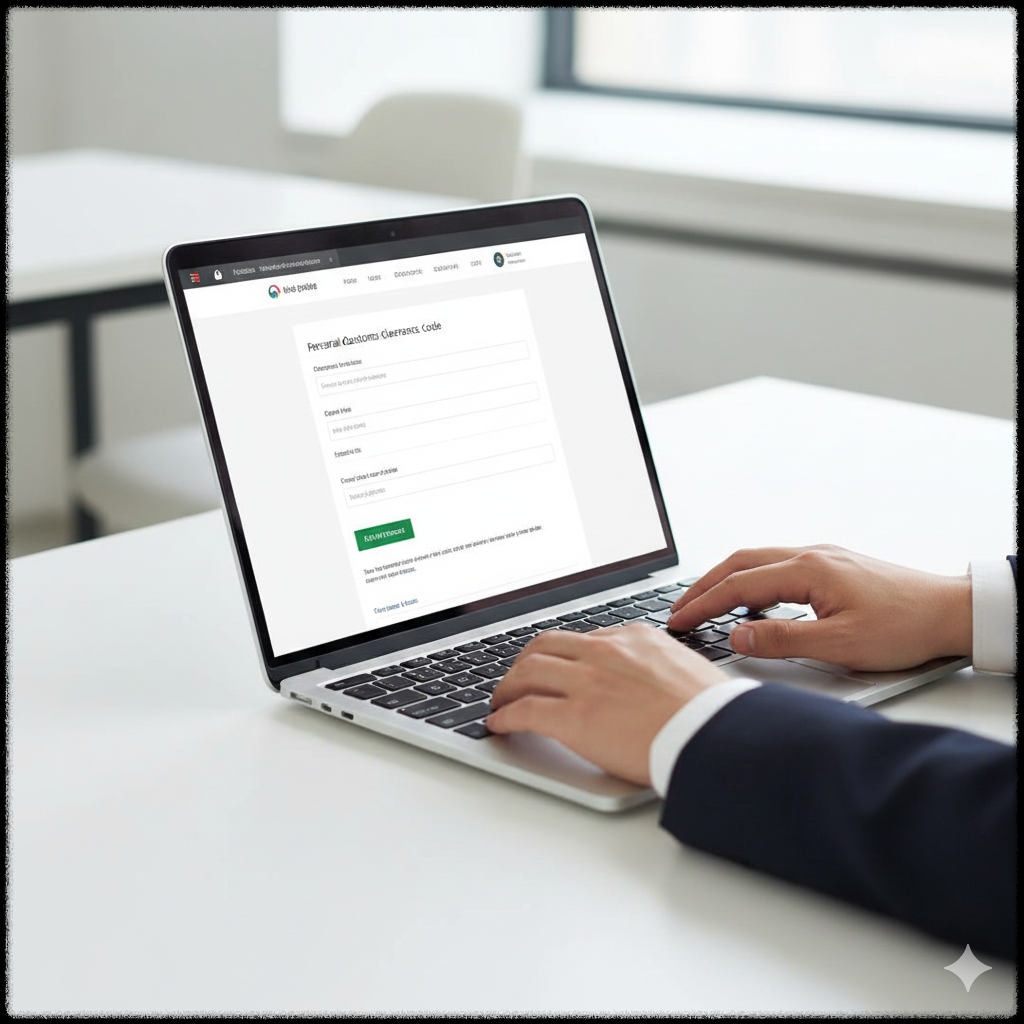 UNI-PASS에서 개인통관번호 발급 절차를 확인하는 모습