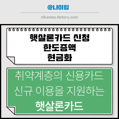 햇살론카드 신청 방법 및 현금화 한도증액 조건