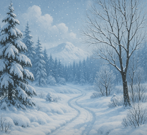 추운 계절 풍경 이미지