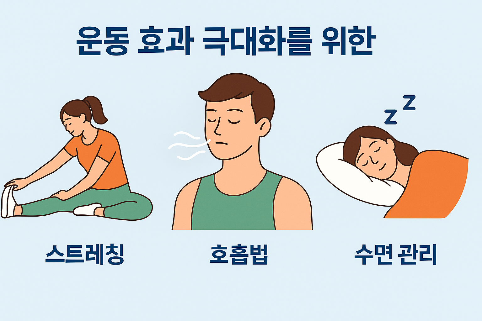 운동 효과 극대화를 위한 스트레칭, 호흡법, 수면 관리