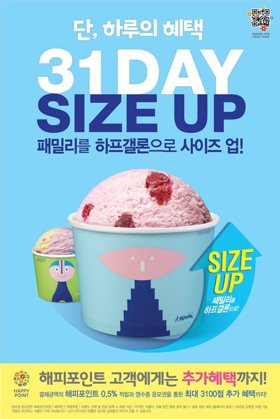 아이스크림 매장 쿠폰 사용 모습