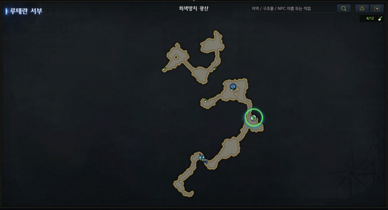 회색망치 광산 지도