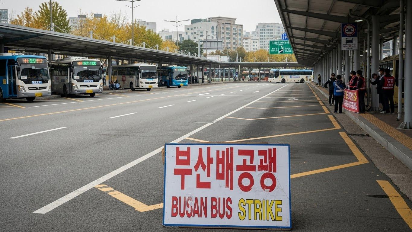 부산 버스 파업 지역